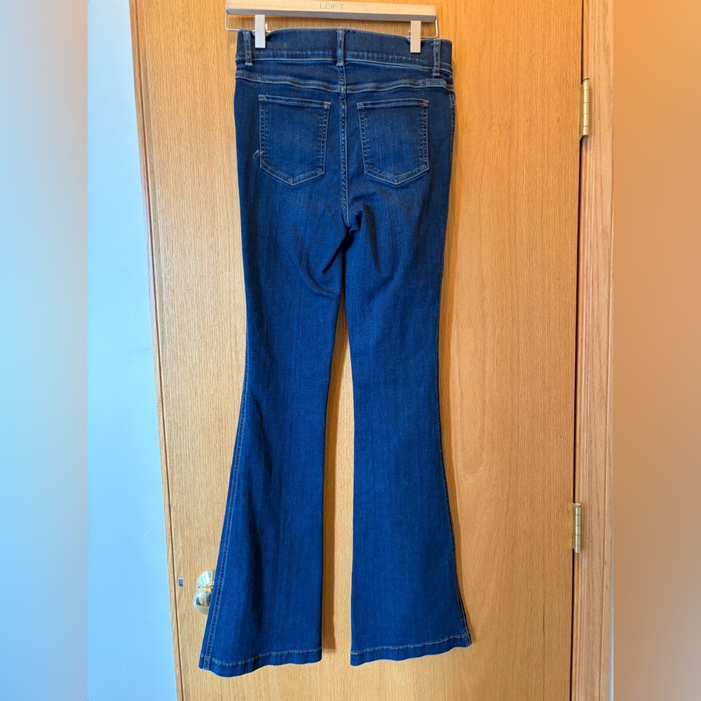 #488 SPANX Dark Indigo High-Rise Flare Jeans. Tall - Picture 7 of 10